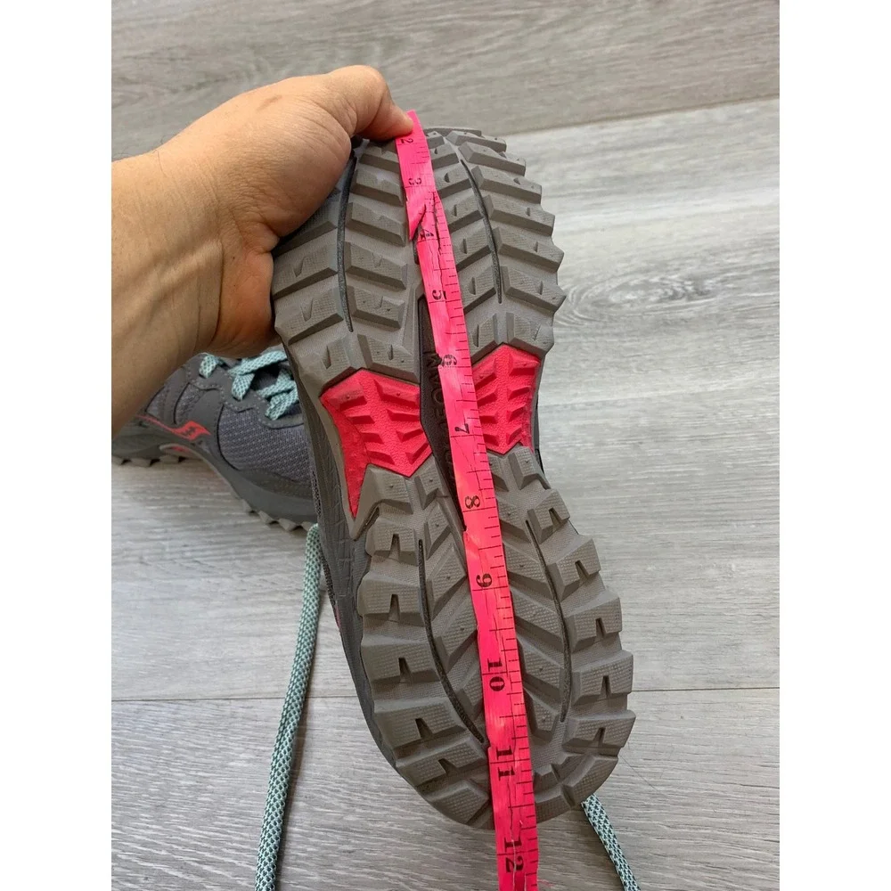 Saucony Excursion Women's 8.5 W Trail Running Shoes Grey Pink Athletic Shoes